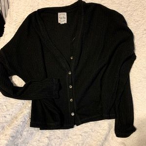 Hippie  Rose Black Light weight Button Down Cardigan  size  Small